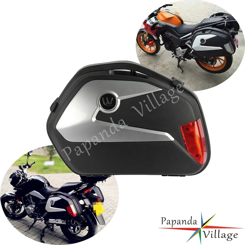 

20L Side Cases Panniers Motorcycle Side Box W/ LED Light Tail Luggage Cargo Box for Suzuki Yamaha Honda BMW Kawasaki
