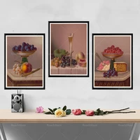 kitchen poster retro kitchen prints dessert fruit illustration still life kitchen poster home wall decoration poster
