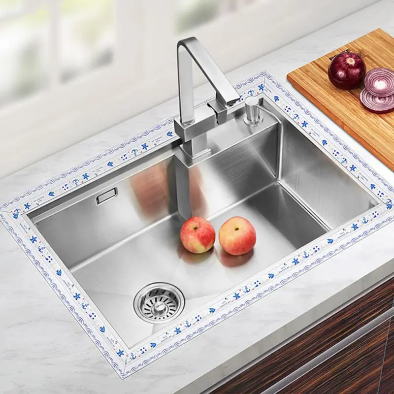 

Kitchen Sink Waterproof Strip Caulk Strip PVC Self-Adhesive Waterproof Sealing Tape Gap Toilet Bathroom Wall Edge Protector