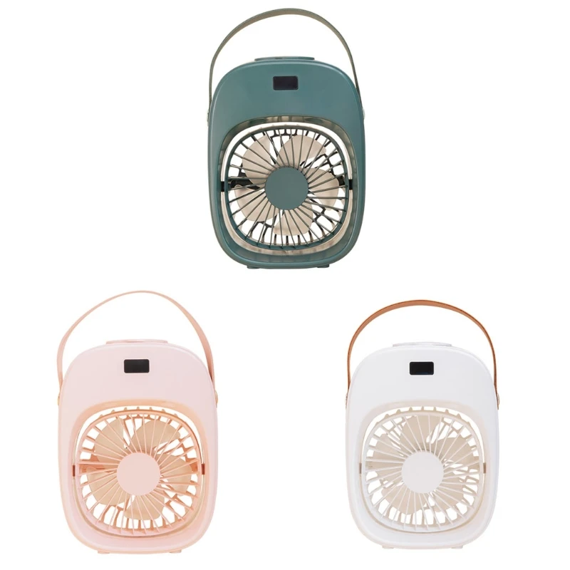

Portable Humidifier Misting Fan with 3 Speeds Air Cooler Rechargeable Cordless Personal Mini Quiet Desk Fan with Handle
