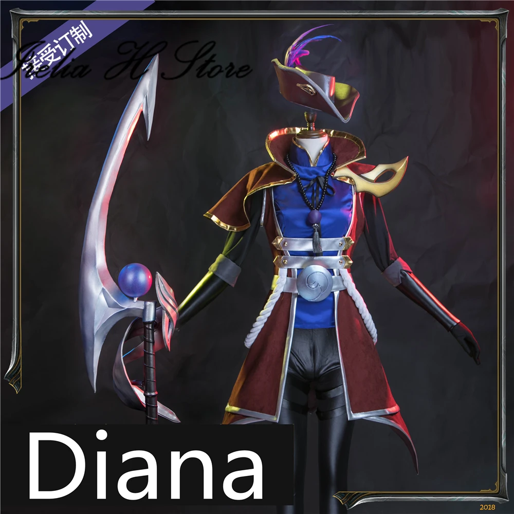 

LOL Scorn of The Moon dark water Diana Cosplay Costume prop Full set can customized