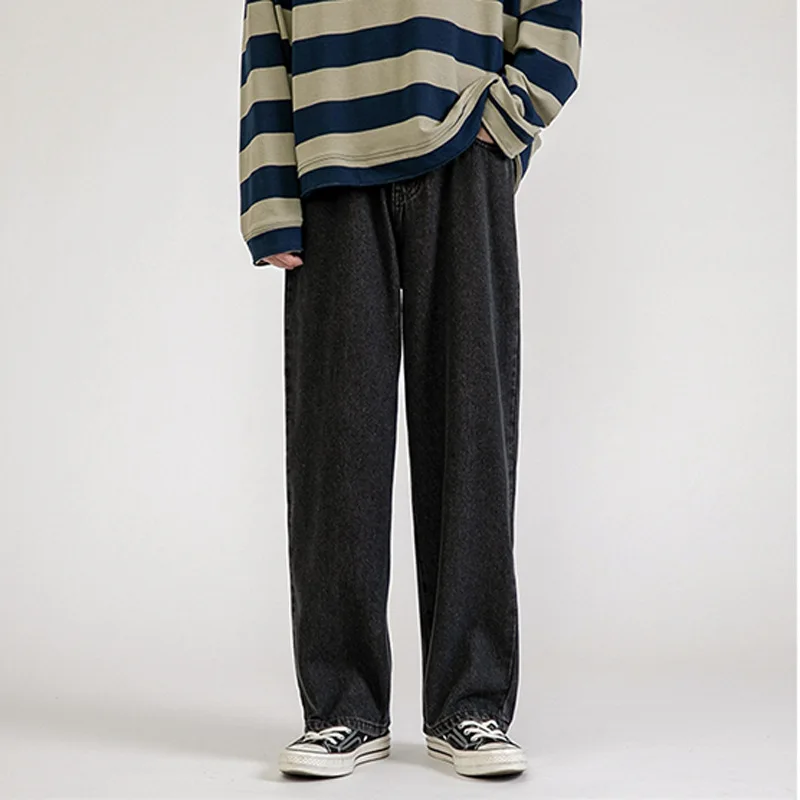 Jeans male port style spring new fashion brand straight loose ins trend wide-leg drape mopping the floor