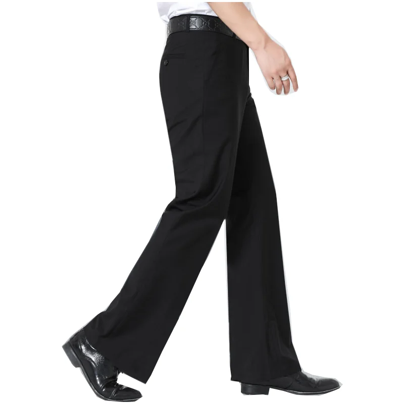 

Pantalones de corte Acampanados para hombre, pantalón informal clásico de negocios, para oficina, sin planchado, elasticidad, tr