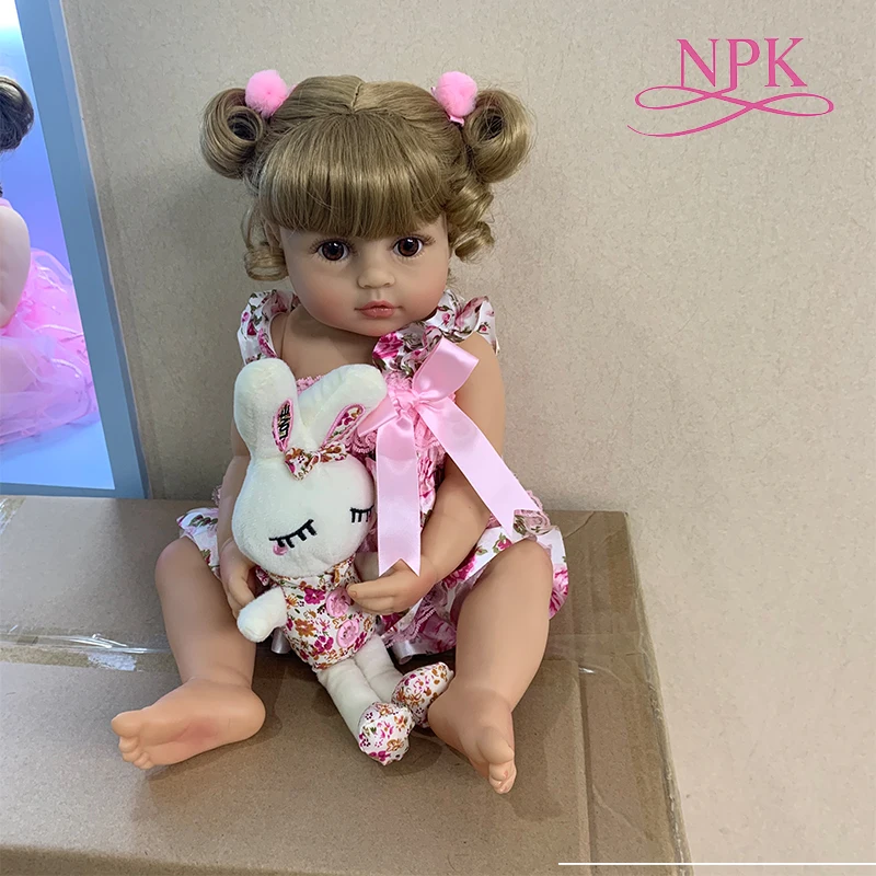55 см Оригинальная кукла принцессы NPK reborn для маленьких девочек розовая юбка