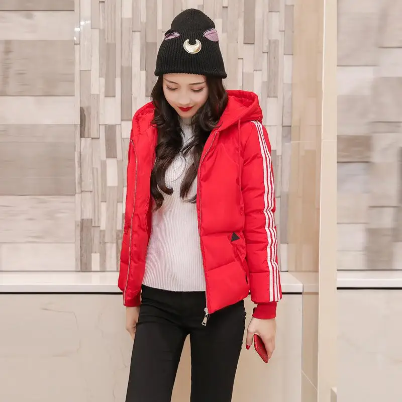 Abrigos Mujer Invierno куртка женская зимняя модная теплая плотная однотонная Короткая Стильная хлопковая стеганая парка пальто стоячий воротник Xxl - Цвет: photo color