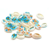 10pclot loose colorful printing shell beads high quality for charm necklace decoration jewelry making accessories