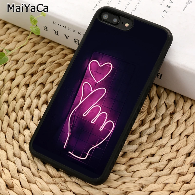 Неоновый светлый эстетичный чехол MaiYaCa для телефона iPhone 5 6 7 8 plus 11 12 Pro X XR XS Max Samsung S7