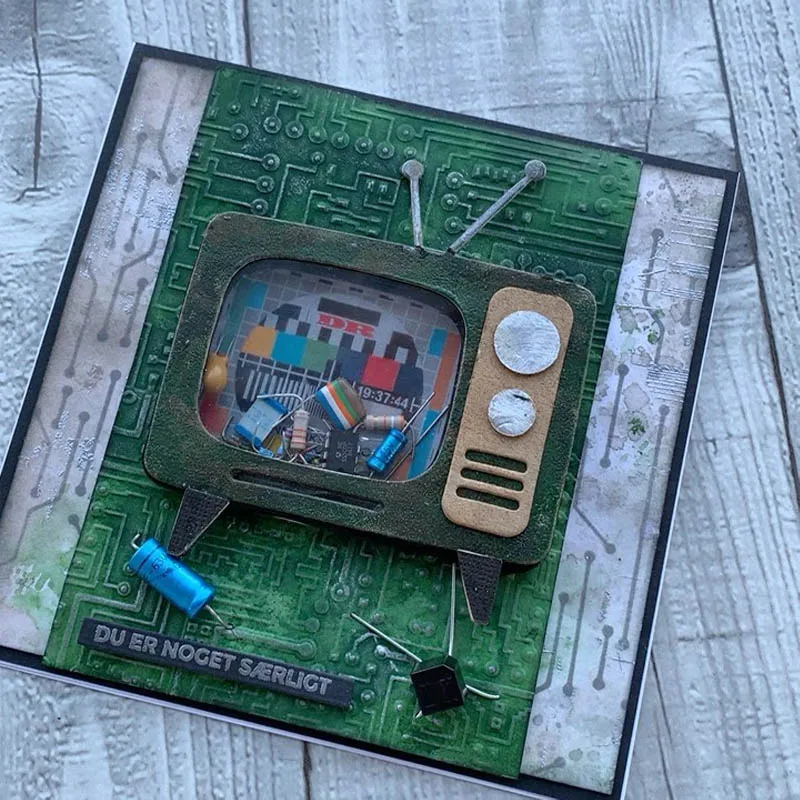 Металлические Вырубные штампы в стиле ретро для телевизора набор скрапбукинга