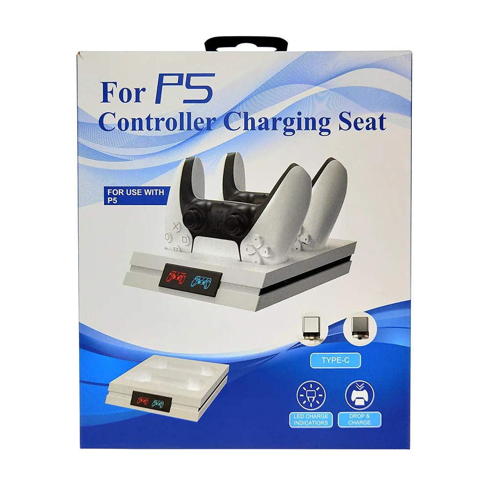 

PS5 Controller Charger Dual USB Charging Dock Station LED Indicator Detachable Charging Port Stand for Playstation 5 Gamepad