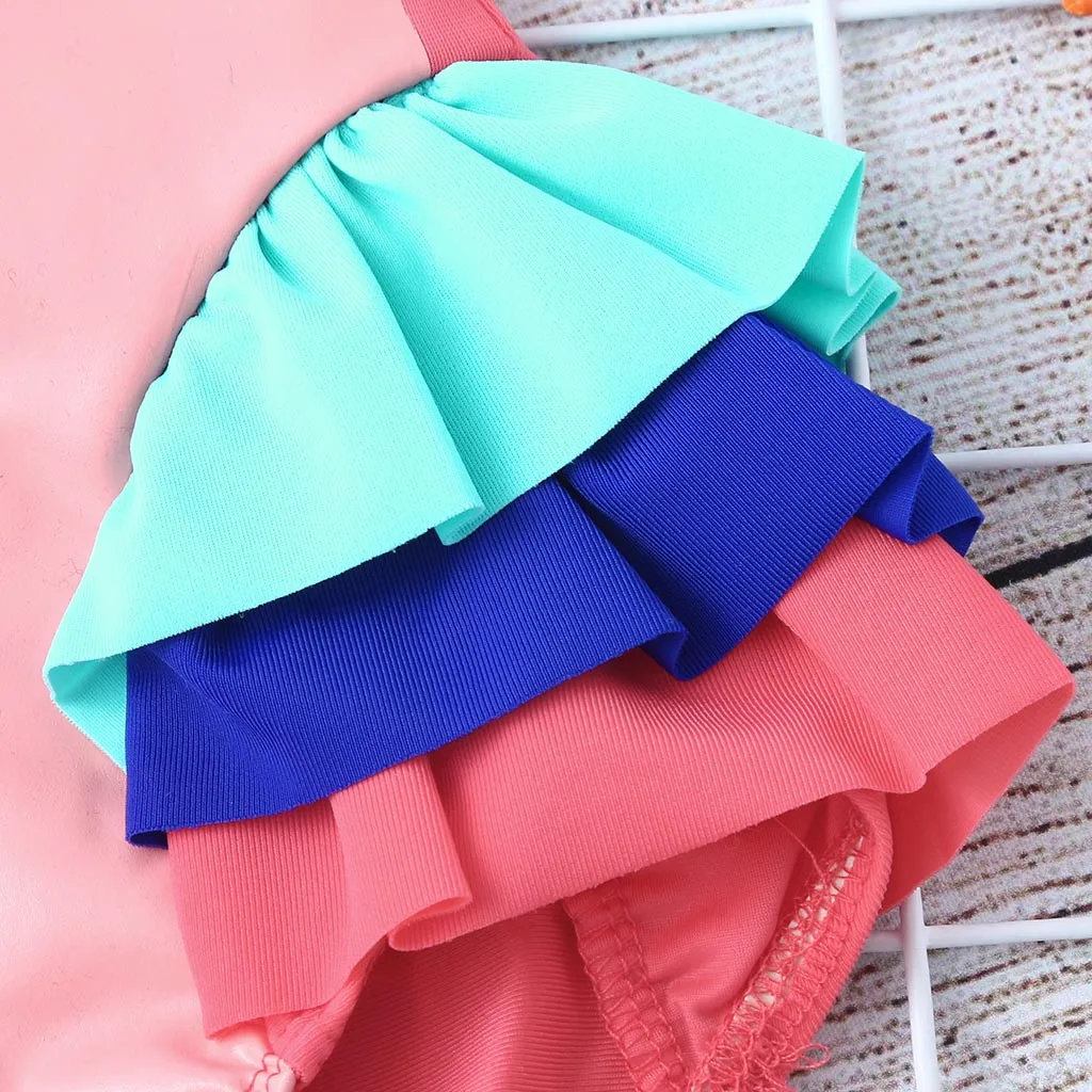 Детское бикини для малышей боди девочек маленьких с оборками купальник Лебедь