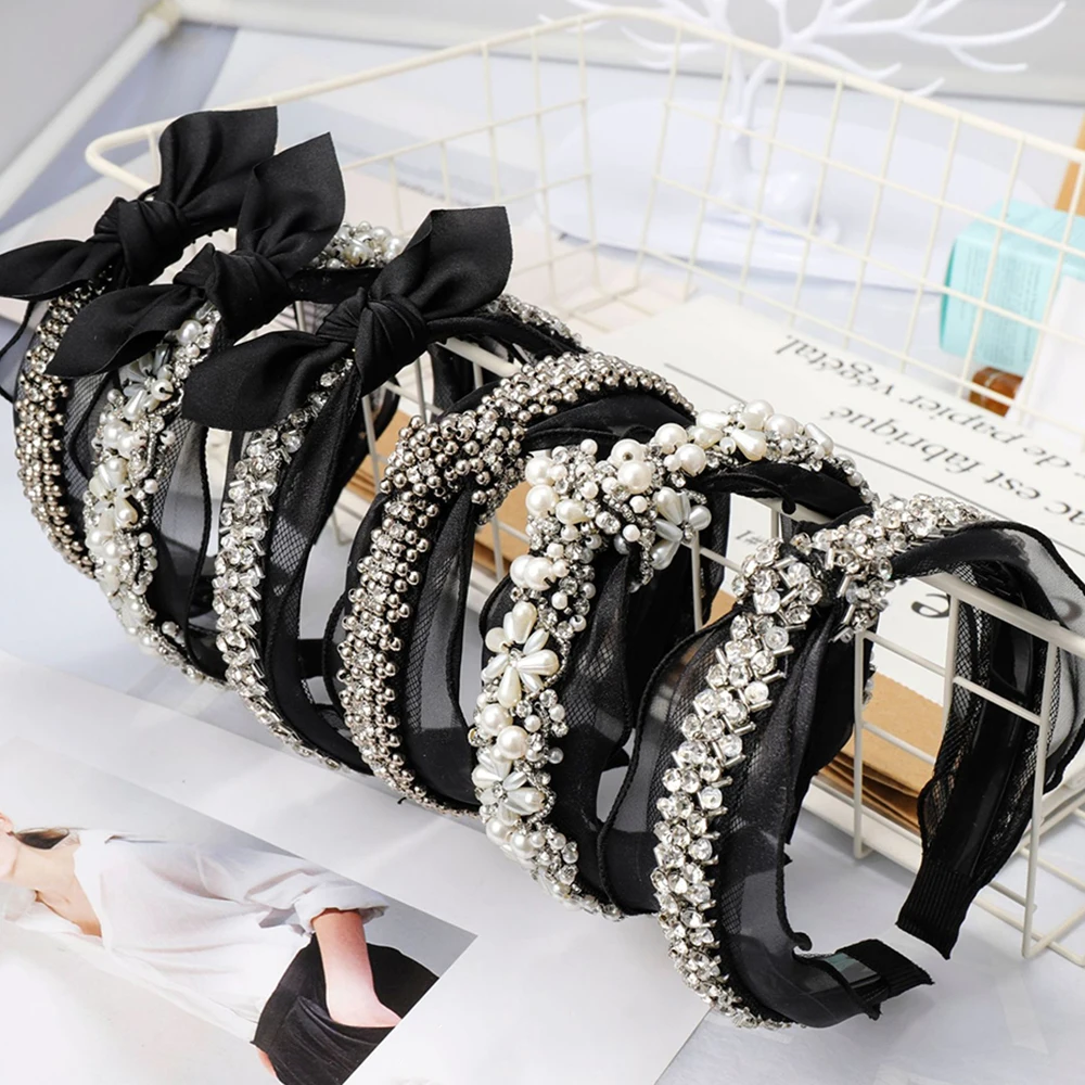 Кружевной обруч с бриллиантами жемчужный горный хрусталь Бутик аксессуаров для