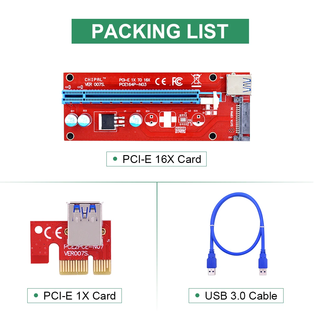 CHIPAL PCI E карта расширения 1x 4x 8x 16x Экспресс графическая Удлинительный Кабель USB 3 0