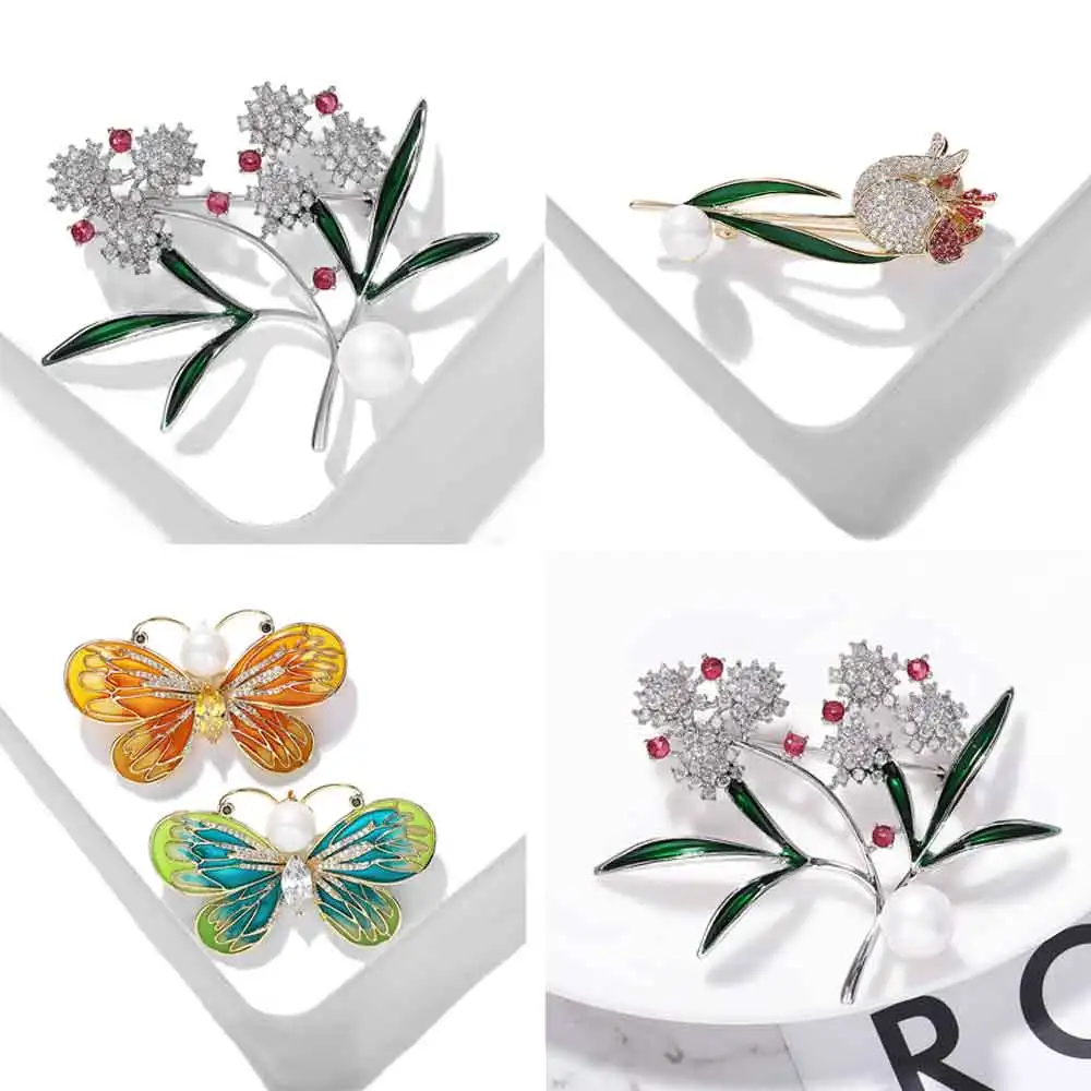 Женская брошь в форме цветка с кристаллами|Броши| |