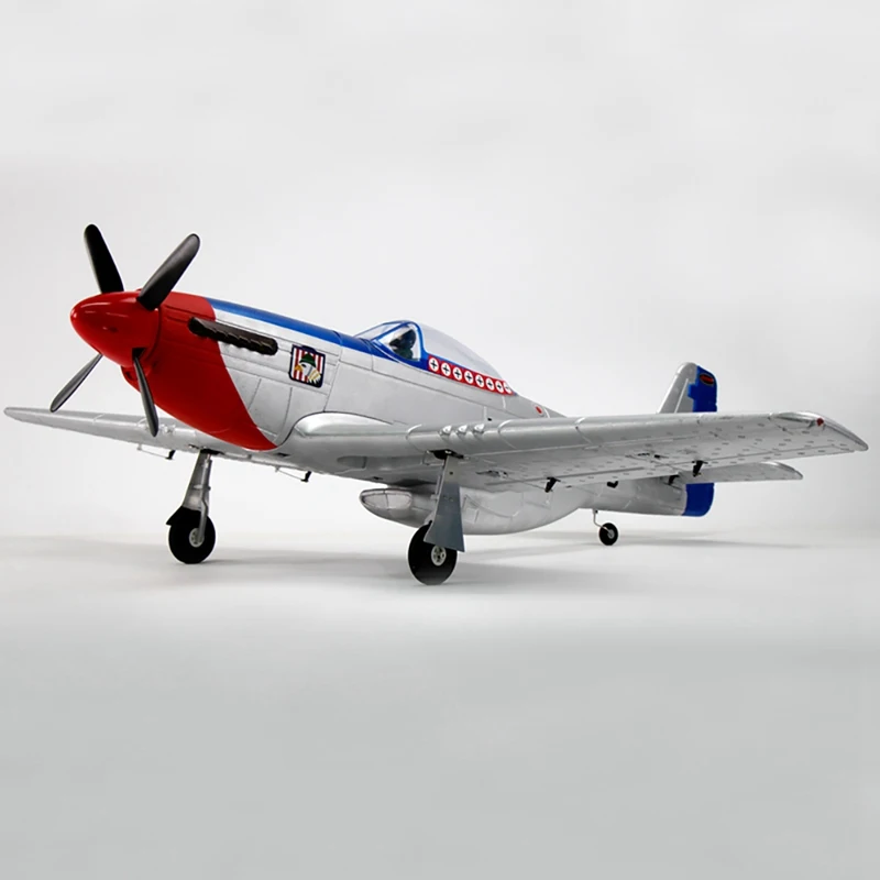 

Dynam P-51D Mustang V2 Silver/Red 1200mm 1.2m Wingspan EDF EPO Model Building RC Airplane Drone PNP With Flaps Outdoor Toys