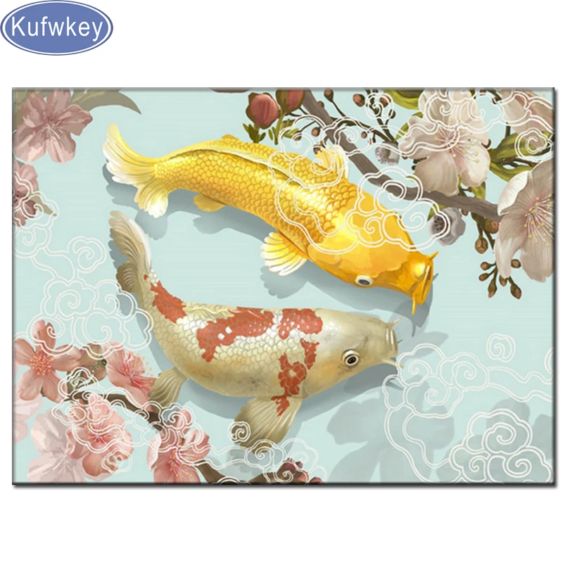 2022 новая Алмазная мозаика с рисунком кои алмазная живопись полноразмерная
