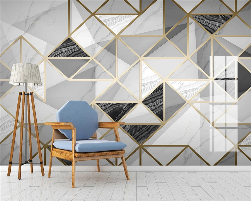 Beibehang пользовательский настенный бумажный светильник роскошный геометрический