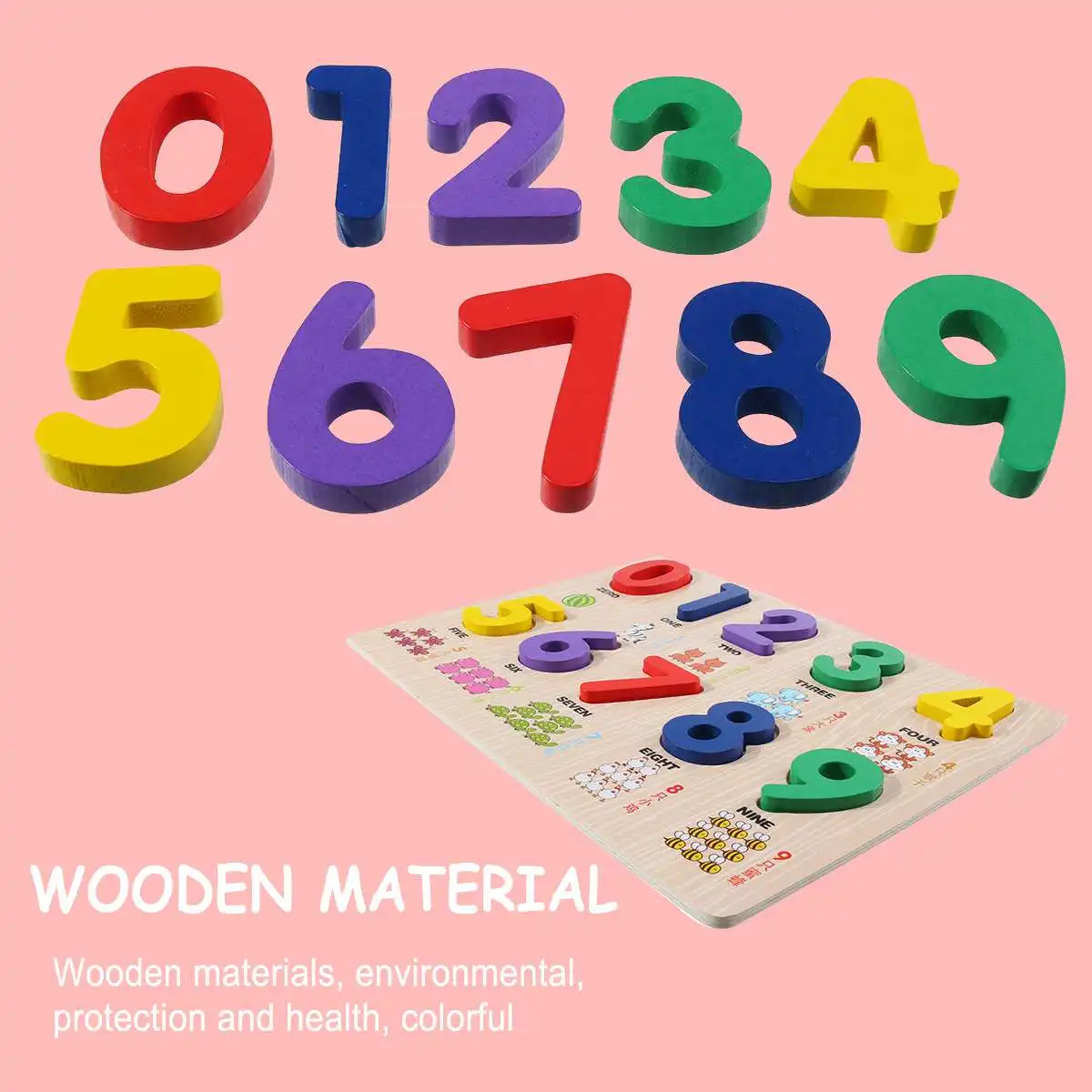 

Kid Early Early Learning Puzzle Toys Baby Hand Grasp Wooden Puzzle Toy Alphabet and Digit Learning Education Child Wood Toy