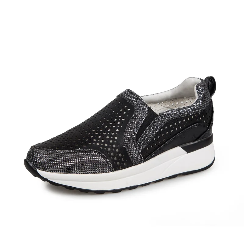 Fujin Platform Shoes Wedge Women Sneakers leather Slip on Creepers Vulcanized Slipon Spring Autumn | Обувь