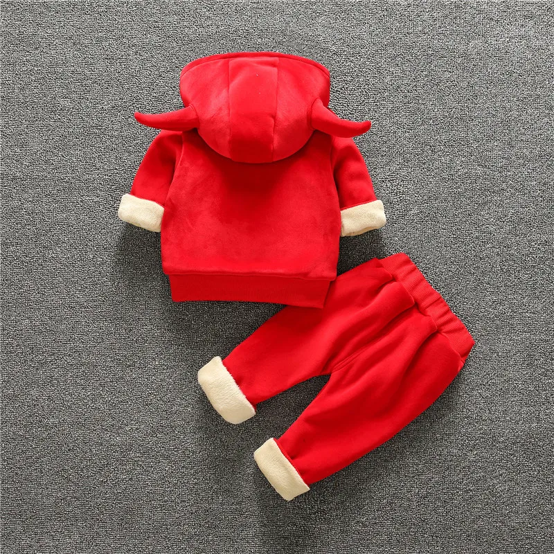 Kids Clothing Set Autumn Winter Fashion Thick Velvet Tops+pants 2pcs Child Letter Warm Clothes Suit Little Boys Girls Outfits | Детская