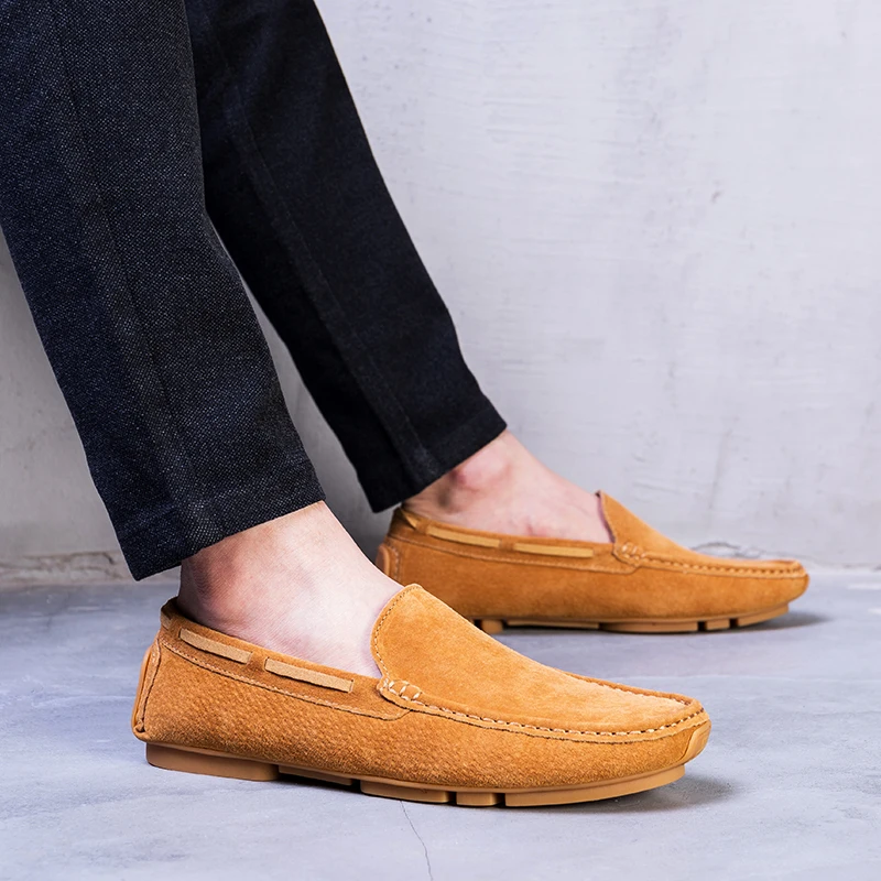 New Outdoor Fashion Men Loafers Moccasins Casual Leather Shoes Men's Slip On Driving For Man comfortable w4 | Обувь
