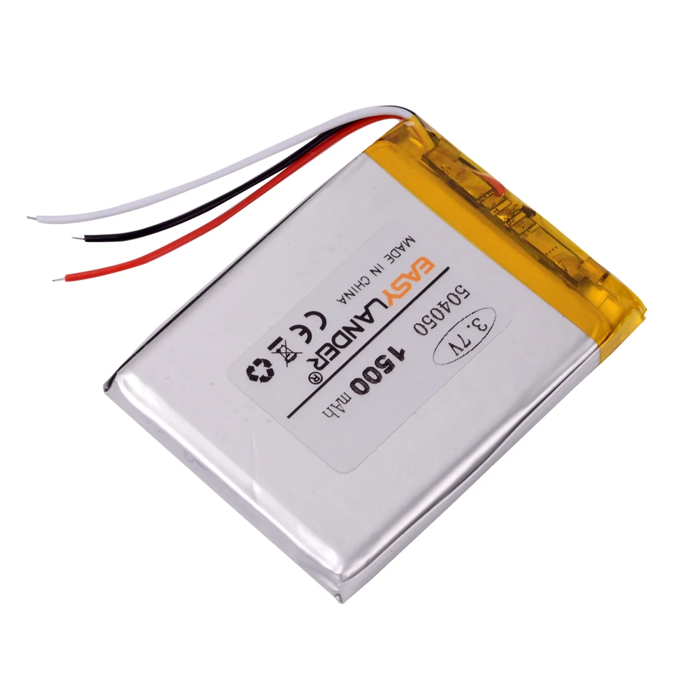504050 3 7v 3 line 1500mah polymer lithium battery for gps mp3 mp4 cell phone navigator dvr car treelogic tl 501 4gb free global shipping