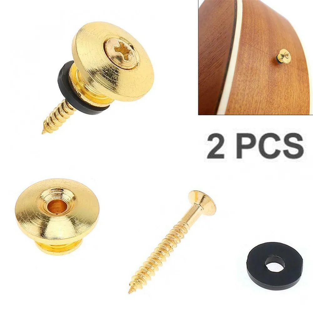 

2Pcs Bass Ukulele Guitar Strap Buckle Button Lock Pins Metal End Locking Nuts Acoustic Electric Bass Ukulele Guitar Accessories