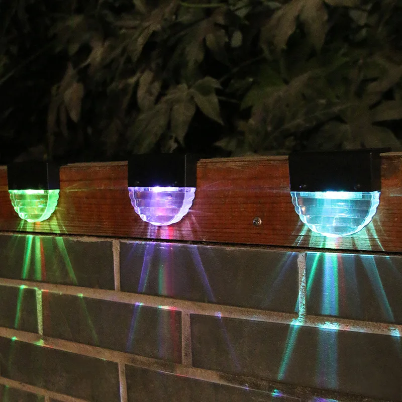 

Outdoor Solar Powered Deck Step Lights Waterproof RGB Led Solar Power Garden Light Street Stair Solar Lighting