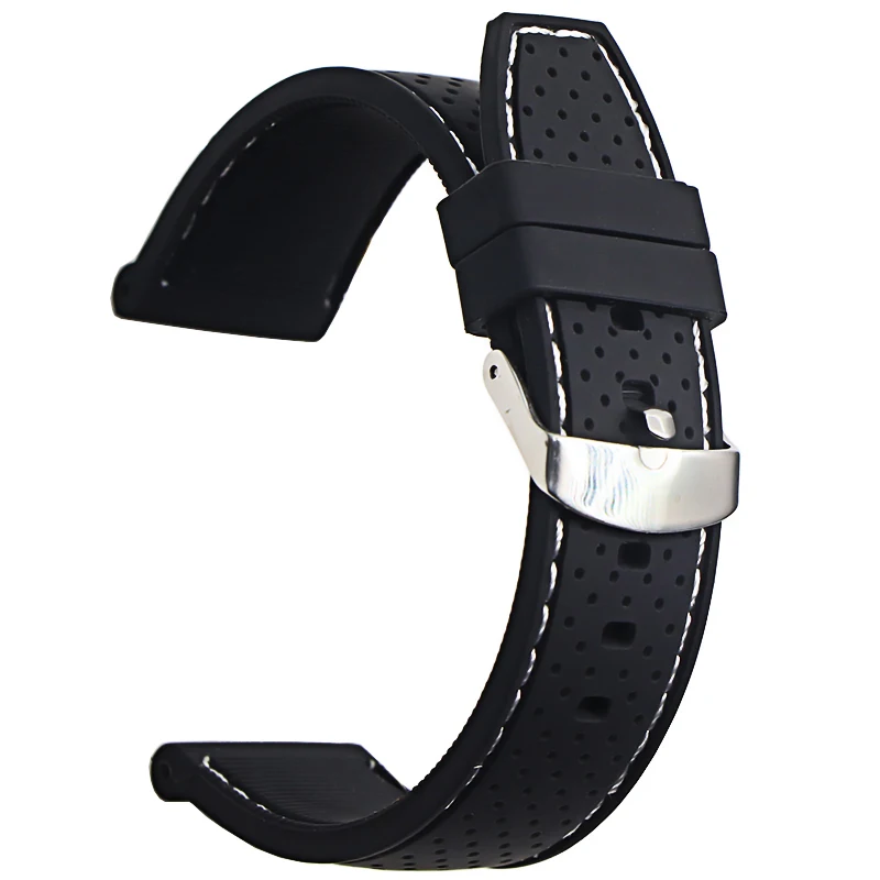Silicone Watchband 22mm Band Watch Accessories Strap  Rubber Bracelet Belt  Waterproof 2019 High Quality