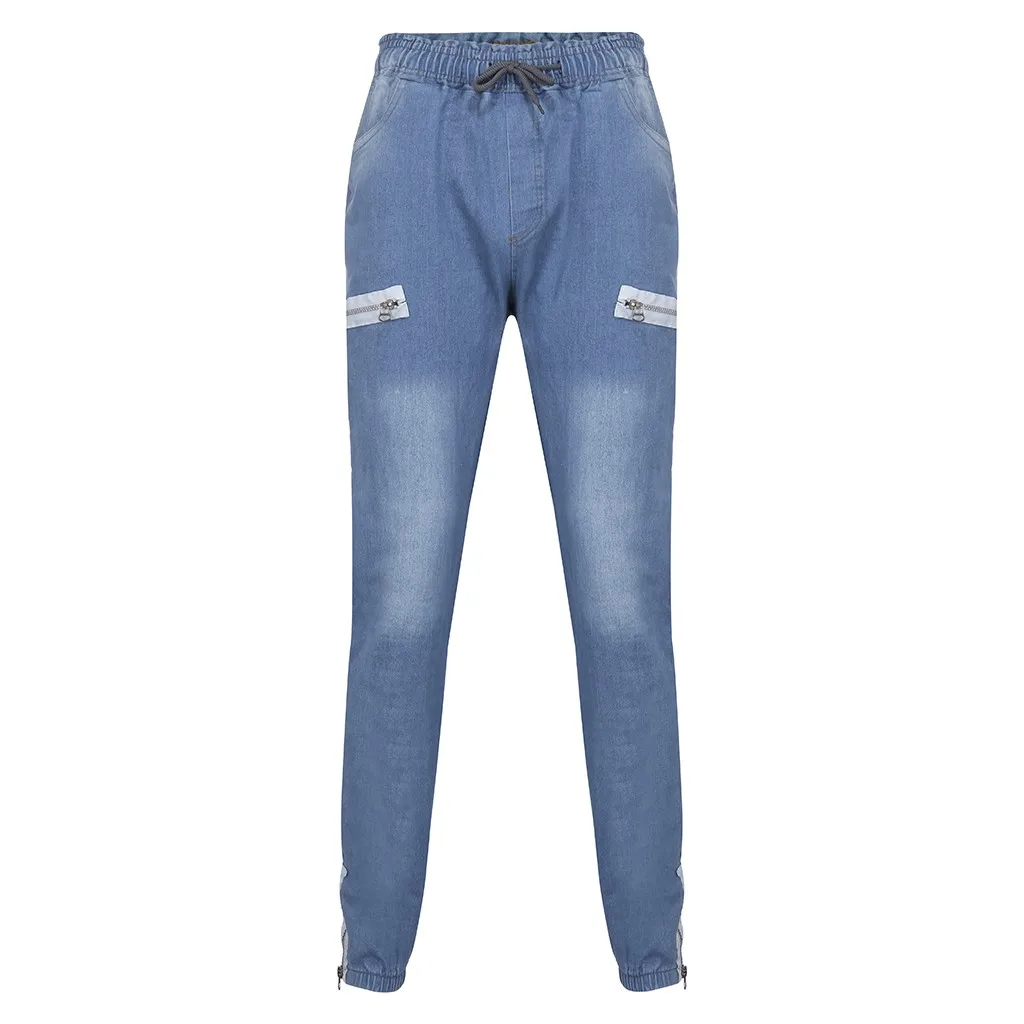 Мужские Винтажные джинсовые брюки из чистого хлопка потертые рабочие в стиле хип