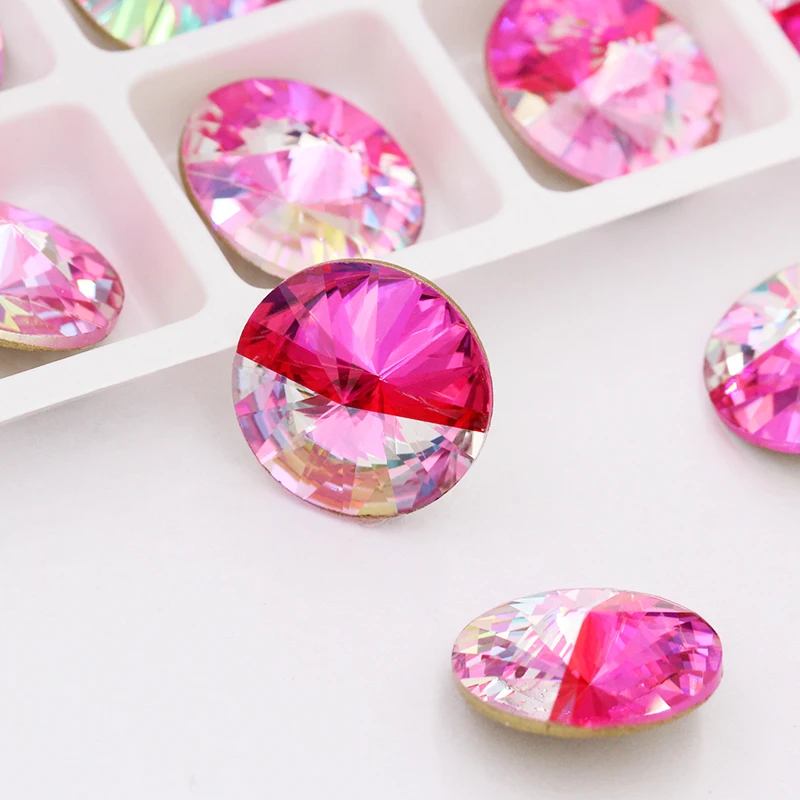 Хрустальное украшение для одежды k9 стразы с лазерным блеском розового цвета