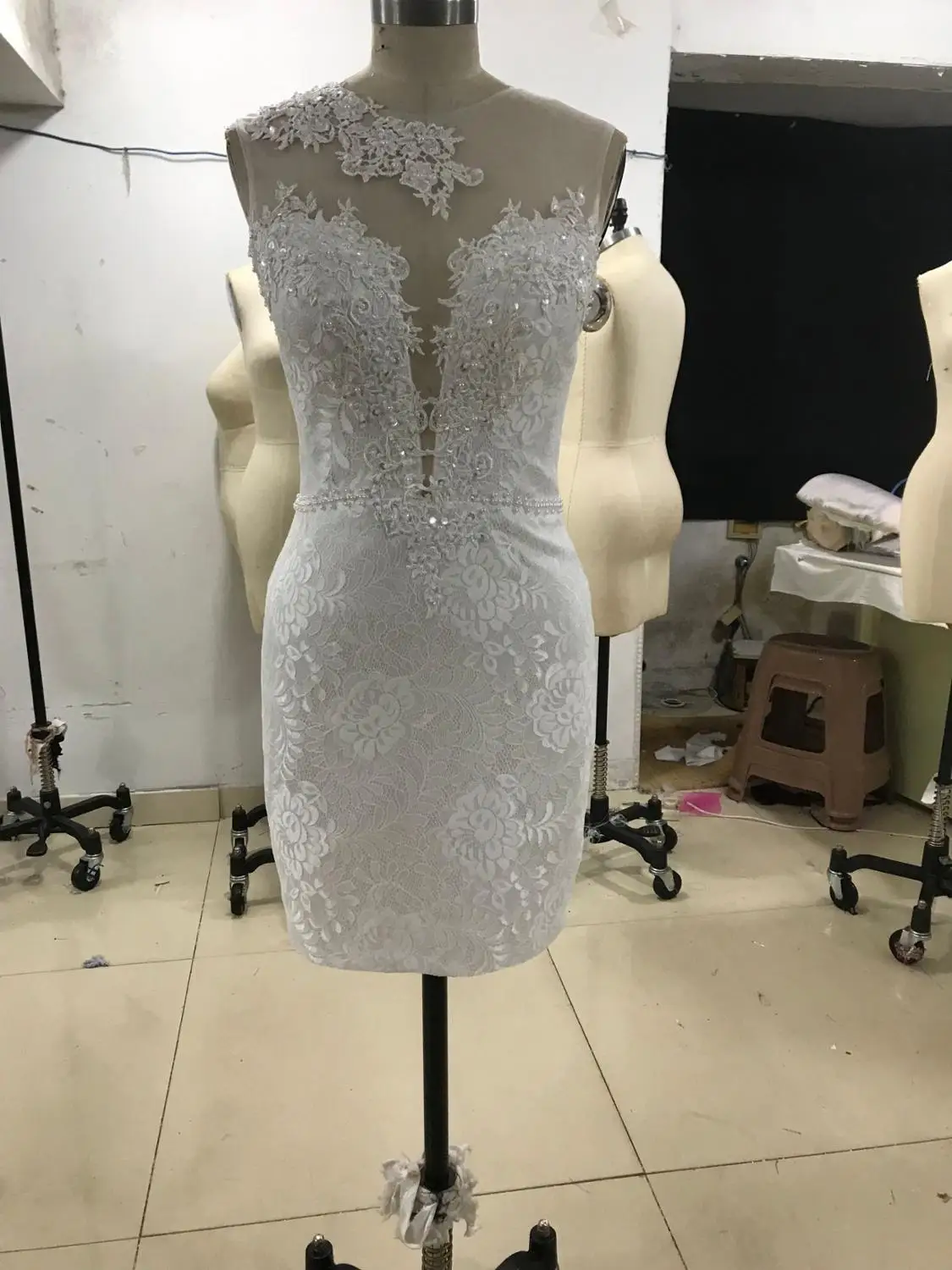 2021 Wedding Dress A Line Two Pieces 2 Sexy V-Neck Floor Length Bridal Gowns Sleeveless Simple Vintage Wedding Dress Elegant