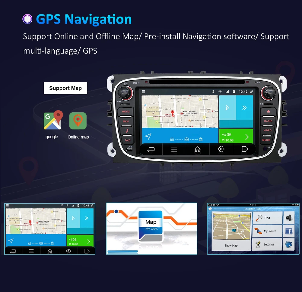 8 ядер в тире Android 9,0 для ford для focus 2 mondeo 2Din Автомагнитола gps Навигация DVD плеер стерео видеокамера BT автомобильный ПК CD WiFi парковка