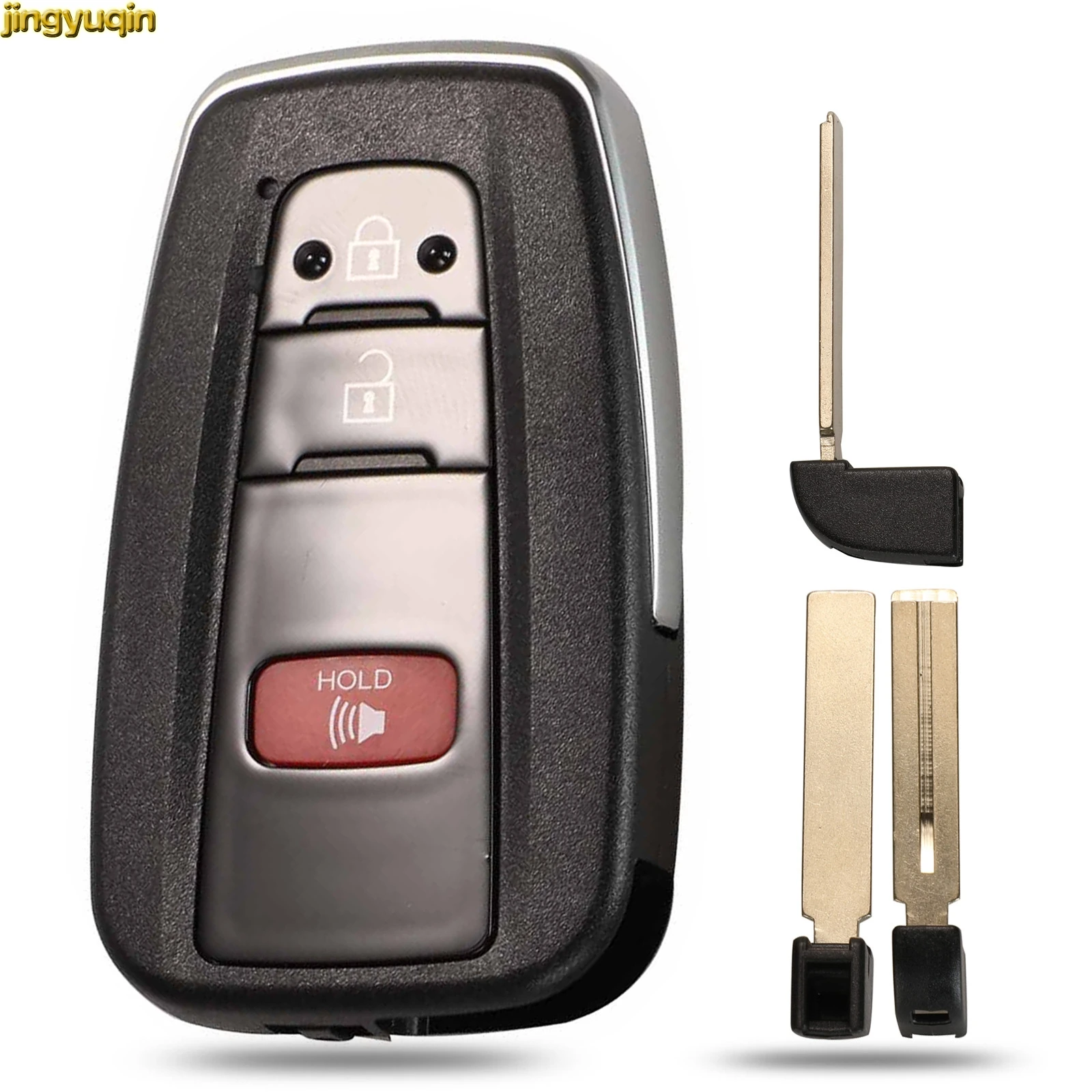 

Jingyuqin 5pcs Remote Smart Car Key Fob Shell Suitable For Toyota Camry RAV4 Corolla C-HR 2019 Auto Key Case Cover 2+1 Buttons