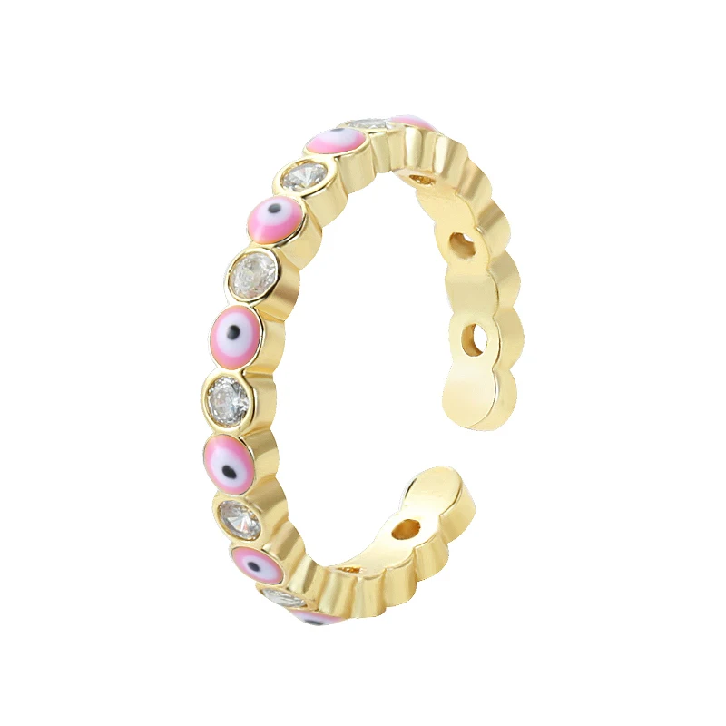 

2021 New Arrivals Micro Pave Zircon Colorful Oil Drop Creative Ring For Women Men Open Ring 2021 Trendy Jewelry Party Gift