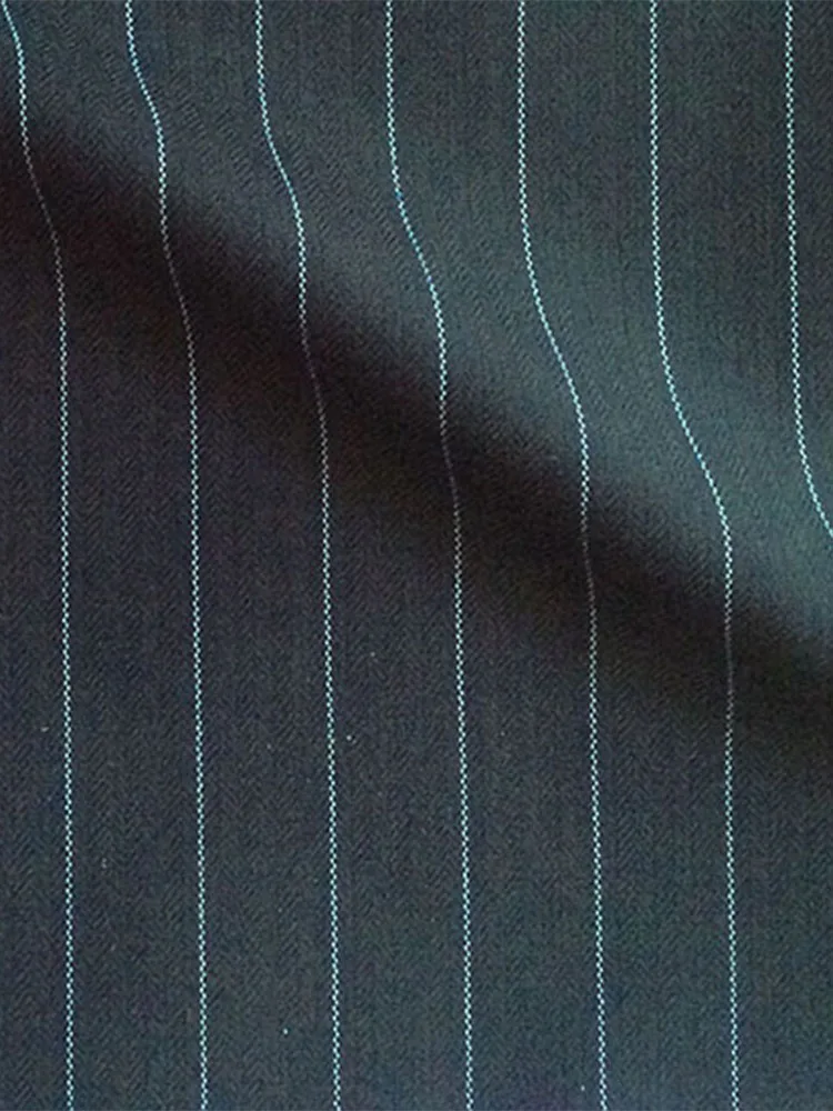 Темно-синий мел в полоску мужской костюм на заказ темно-синий классический