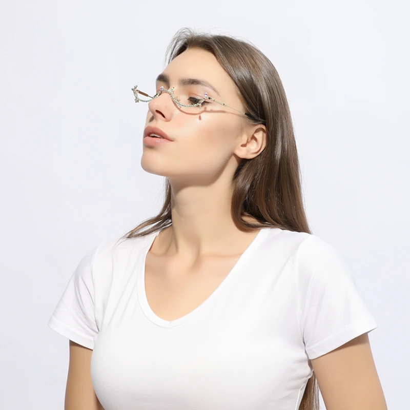 Роскошная оправа для очков без линз подвеска в форме звезды полуоправа стразы
