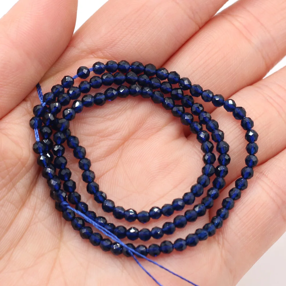 Faceted Stone Beads Section Deep Blue Spinels for DIY Jewelry Making Bracelet Necklace Accessories Women Gift Size 3mm | Украшения и