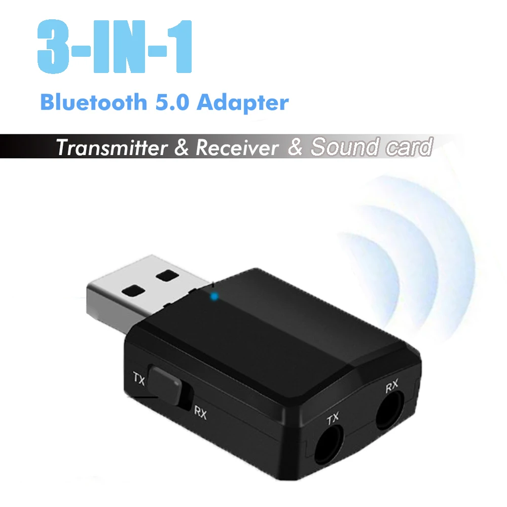 3 в 1USB Bluetooth 5,0 адаптер EDR USB передатчик музыка аудио приемник для ТВ ПК динамик наушники беспроводной адаптер