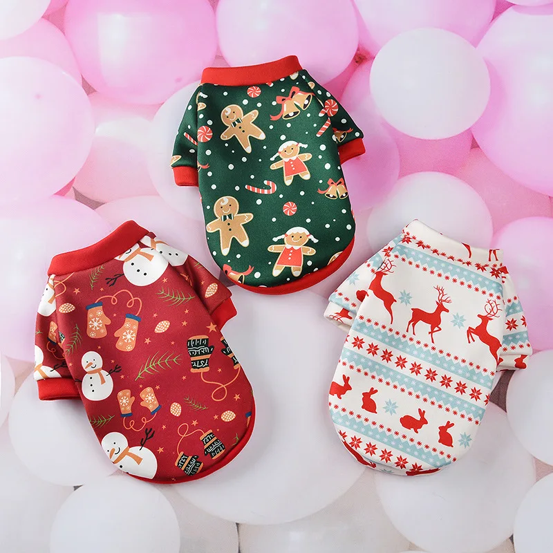 

Christmas Cotton Hoodie Dog Clothes For Small Dogs Cats Shirt Warm Sweater Puppy Dog Costume Teddy Chihuahua Yorkies Outfit