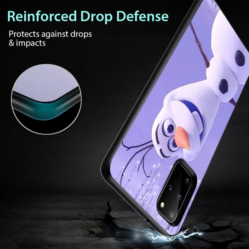 Olaf Snowman Frozen For Samsung Galaxy A73 A33 A72 A71 A52 A51 A22 A12 A32 A21S 4G 5G Silicone Soft Black Phone Case