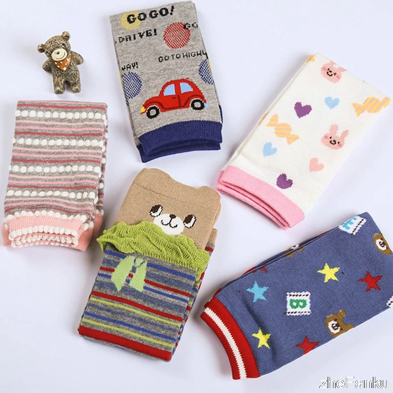 

Baby Leg Warmers Winter Kids Knee Pads Cartoon Toddler Knee Protector Boy Girl Safety Crawling Cusion Newborn Knitted Leggings