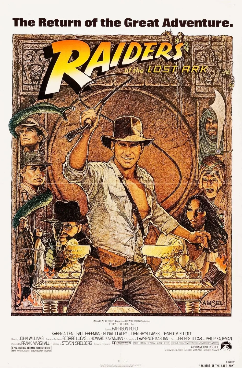 RAIDERS OF THE LOST ARK (1981) SILK POSTER Decorative Wall painting 24x36inch | Дом и сад