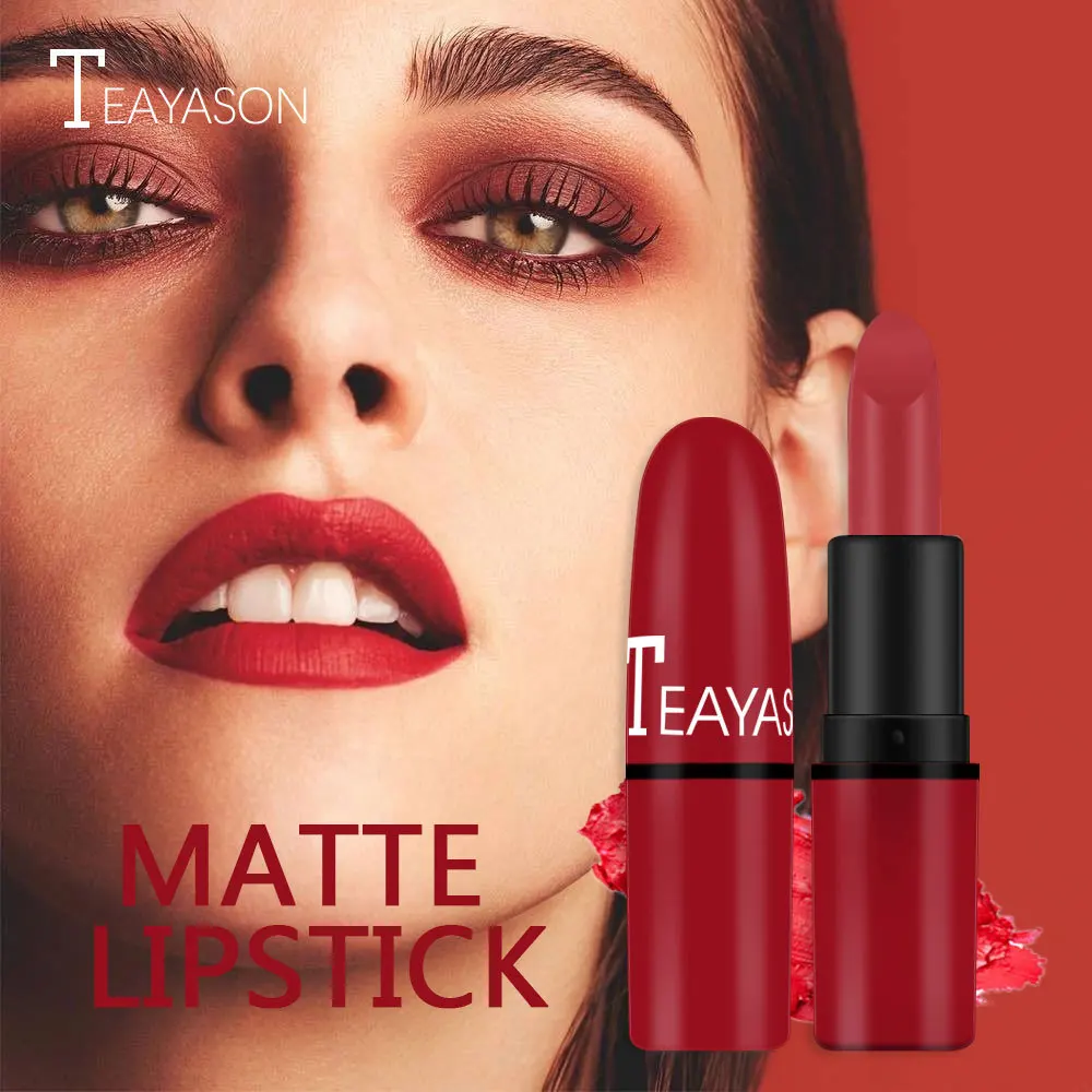 TEAYASON 12 цветов матовая губная помада Bean Paste Velvet Plum цвет сексуальный красный не