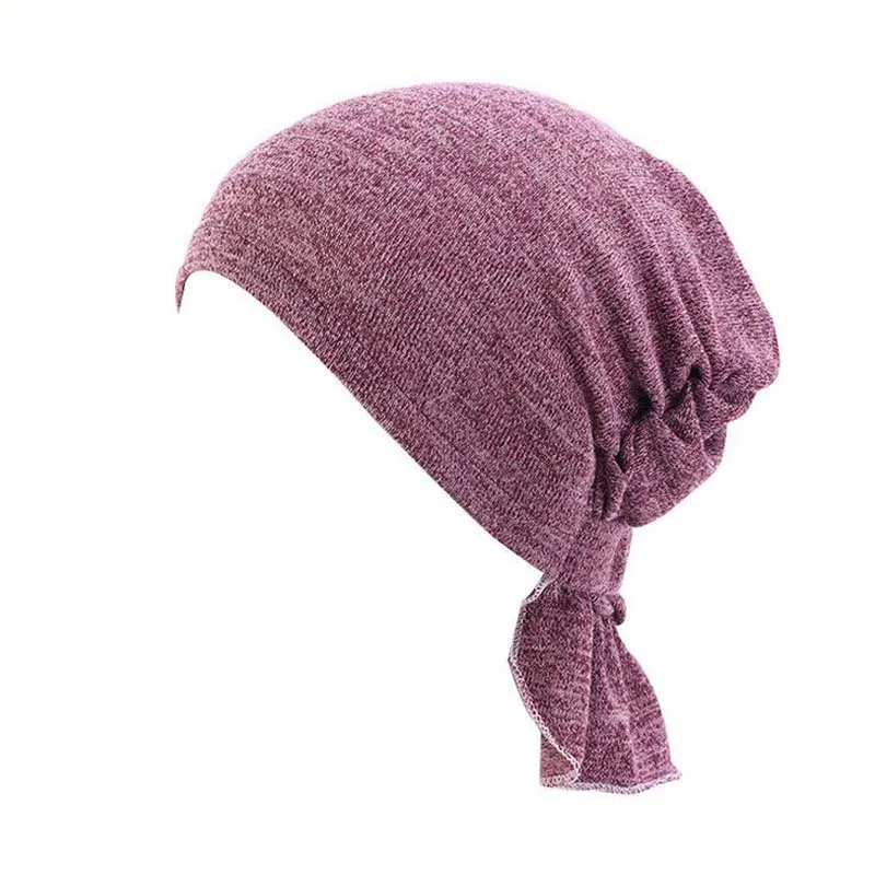 XEONGKVI 2020 New Elastic Cotton Skullies Beanies Knitted Cap Spring Summer Turban Hats For Women Bandana Chemotherapy | Аксессуары для