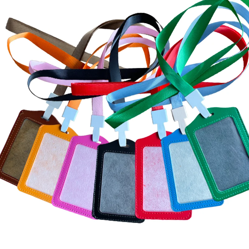 

ROK Exhibition Business Card PU Holder Leather Material ID Card Case Clear Credit Storage Badge Holder Accessories with Lanyard