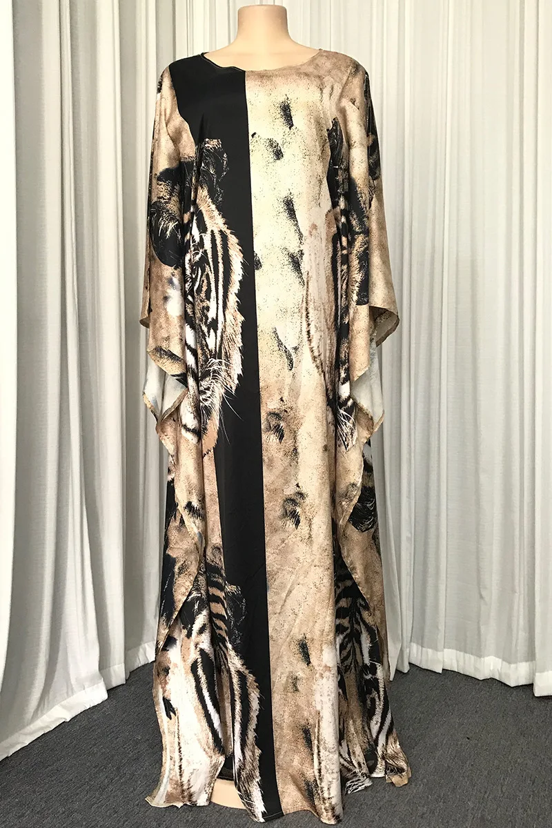 

African Abaya Print Dashiki Dress Bat Sleeve Abaya Hijab Loose Muslim Bazin Design Long Maxi Robe Gowns Riche Sexy Lady