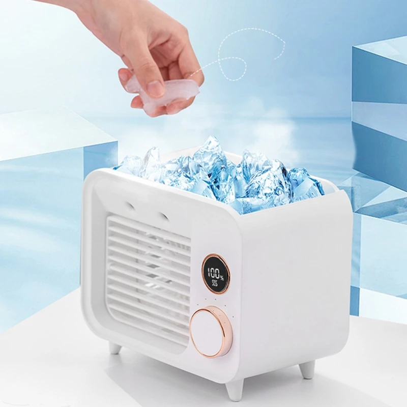 

Personal Air Cooler 2000 mAh Cordless Portable Air Conditioner with 3 Speed Modes Rechargeable for Car Office Room Retailsale