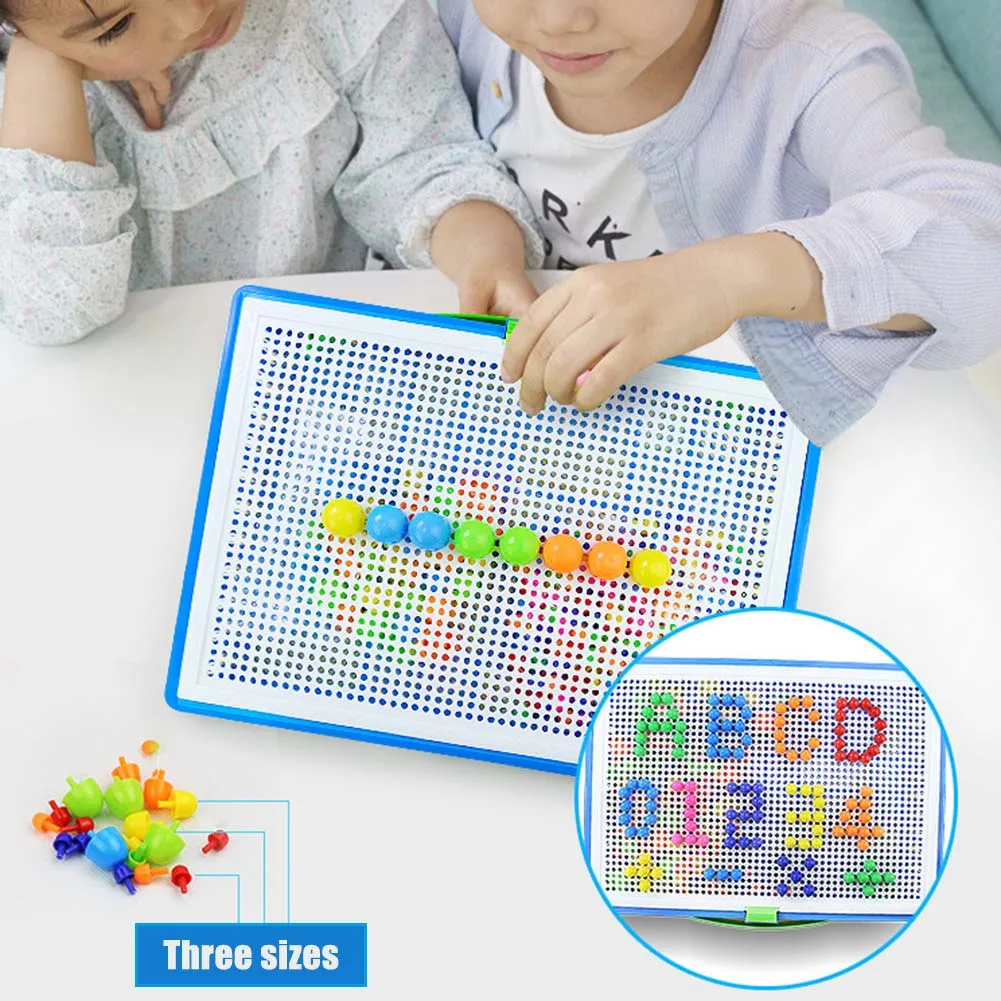 Mosaic Pegboard Kids Educational Toy 296pcs Mushroom Nails Jigsaw Puzzles Learning Toys LBShipping | Дом и сад
