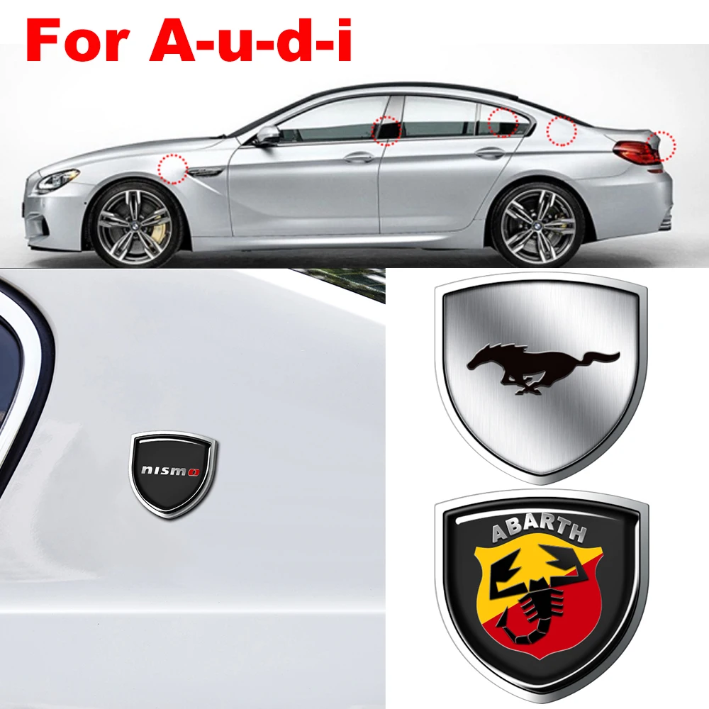 

1pcs Metal Emblem Car Side Fender Shield Styling Decoration Sticker For Sudi Sline a4 b8 a3 8p a6 c7 b6 a5 8v b7 q5 c6 b9 q7 a1