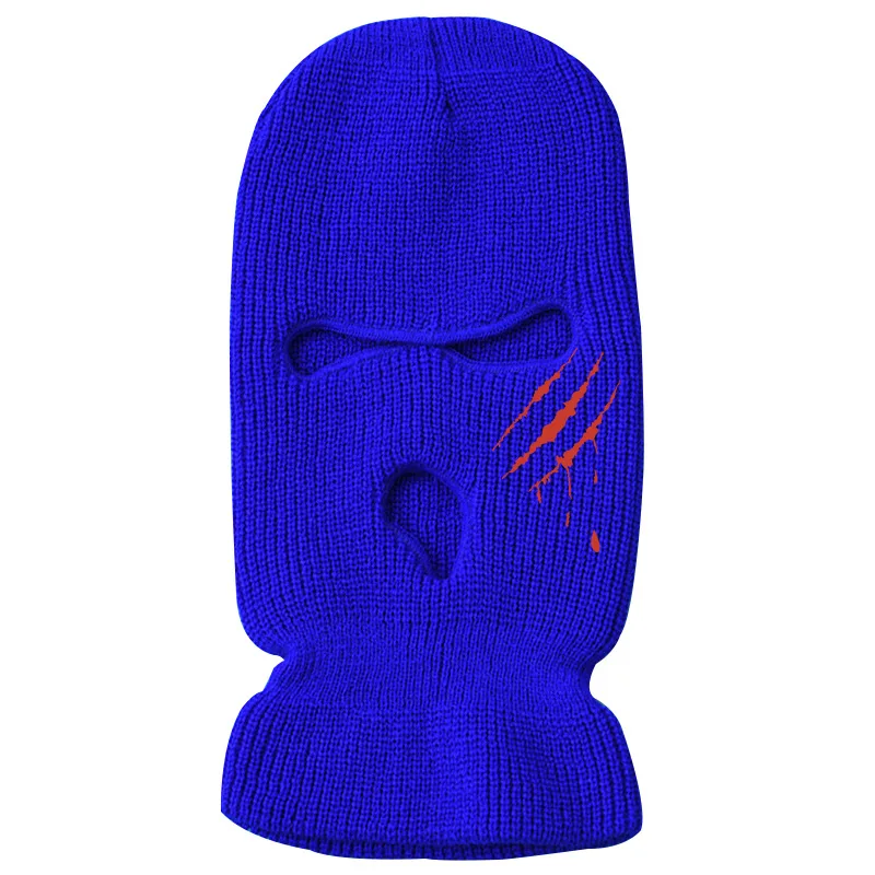 Balaclava Winter Three-hole Knitted Full Face Mask Ski Riding Warm Wool Beanie Sports Men and Women Outdoor Halloween | Аксессуары для